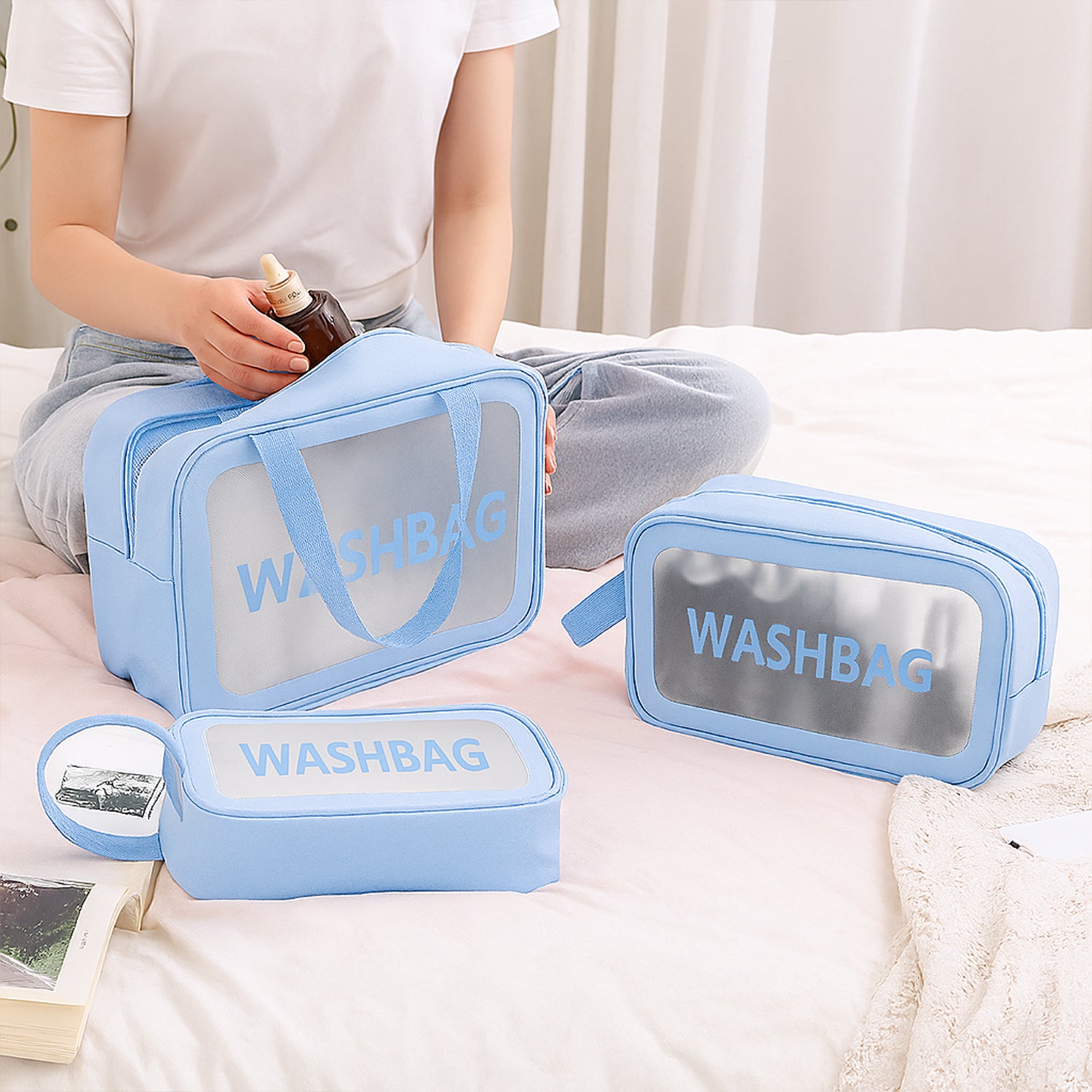3-in-1 Waterproof Transparent Travel Toiletry Bag Set 3-in-1 Waterproof Transparent Travel Toiletry Bag Set